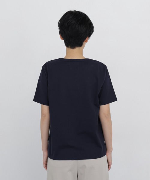 human woman(ヒューマンウーマン)の「◆【CLOUDY】コラボポケットTシャツ(Tシャツ/カットソー・レディース・ネイビー/ホワイト・MEDIUM)」の9枚目の写真