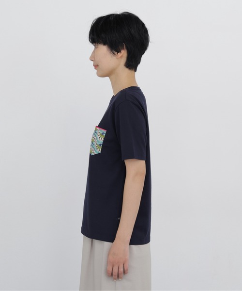 human woman(ヒューマンウーマン)の「◆【CLOUDY】コラボポケットTシャツ(Tシャツ/カットソー・レディース・ネイビー/ホワイト・MEDIUM)」の7枚目の写真