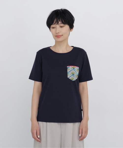 human woman(ヒューマンウーマン)の「◆【CLOUDY】コラボポケットTシャツ(Tシャツ/カットソー・レディース・ネイビー/ホワイト・MEDIUM)」の16枚目の写真