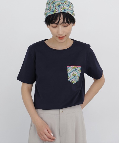 human woman(ヒューマンウーマン)の「◆【CLOUDY】コラボポケットTシャツ(Tシャツ/カットソー・レディース・ネイビー/ホワイト・MEDIUM)」の15枚目の写真