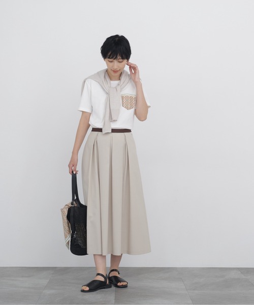 human woman(ヒューマンウーマン)の「◆【CLOUDY】コラボポケットTシャツ(Tシャツ/カットソー・レディース・ネイビー/ホワイト・MEDIUM)」の13枚目の写真