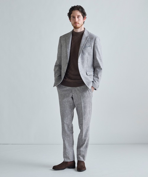 MEN'S BIGI（メンズビギ）の「ヒートパフォーマー ツイードプリント ストレッチジャケット［保温/ハイパワー2wayストレッチ］（テーラードジャケット・メンズ・ネイビー/ブラック/ライトグレー・04/03/05/02/01）」の6枚目の写真