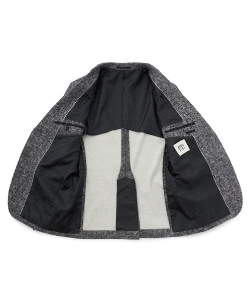 MEN'S BIGI（メンズビギ）の「ヒートパフォーマー ツイードプリント ストレッチジャケット［保温/ハイパワー2wayストレッチ］（テーラードジャケット・メンズ・ネイビー/ブラック/ライトグレー・04/03/05/02/01）」の19枚目の写真