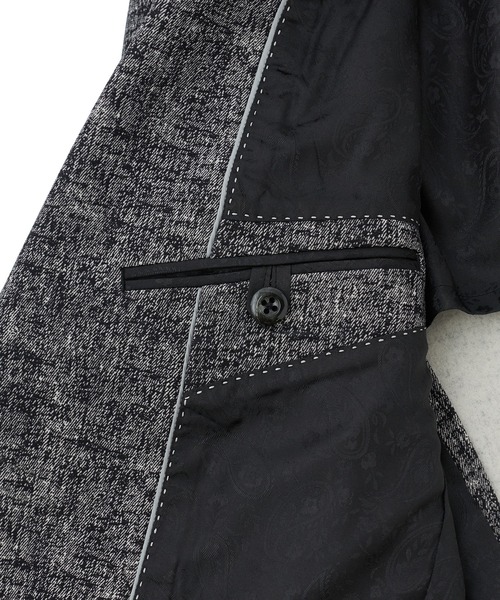 MEN'S BIGI（メンズビギ）の「ヒートパフォーマー ツイードプリント ストレッチジャケット［保温/ハイパワー2wayストレッチ］（テーラードジャケット・メンズ・ネイビー/ブラック/ライトグレー・04/03/05/02/01）」の21枚目の写真