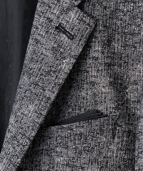 MEN'S BIGI（メンズビギ）の「ヒートパフォーマー ツイードプリント ストレッチジャケット［保温/ハイパワー2wayストレッチ］（テーラードジャケット・メンズ・ネイビー/ブラック/ライトグレー・04/03/05/02/01）」の16枚目の写真