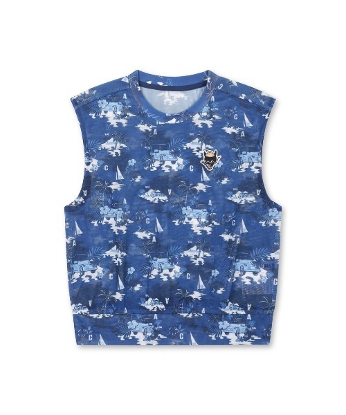 WAAC(ワック)の「WOMEN リゾートパターンメッシュベスト(ベスト・レディース・ベージュ/ネイビー・X-SMALL/SMALL/MEDIUM)」の2枚目の写真