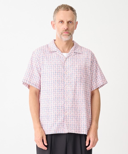 vowels（バウルズ）の「【vowels/バウルズ】FLORAL DOBBY SHIRT（シャツ/ブラウス・メンズ・ホワイト/イエロー・2/1）」の5枚目の写真