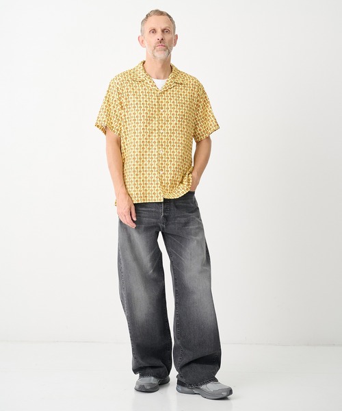 vowels（バウルズ）の「【vowels/バウルズ】FLORAL DOBBY SHIRT（シャツ/ブラウス・メンズ・ホワイト/イエロー・2/1）」の9枚目の写真