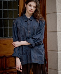 Casper John(�L���X�p�[�W����)��Washer cotton stitch shirts/���b�V���[�R�b�g���X�e�b�`�V���c(�V���c/�u���E�X)