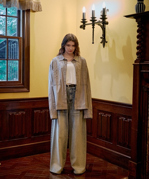 CASPER JOHN(キャスパージョン)の「Washer cotton stitch shirts/ワッシャーコットンステッチシャツ(シャツ/ブラウス・メンズ・ネイビー/グレー・X-SMALL/MEDIUM/SMALL/LARGE)」の4枚目の写真