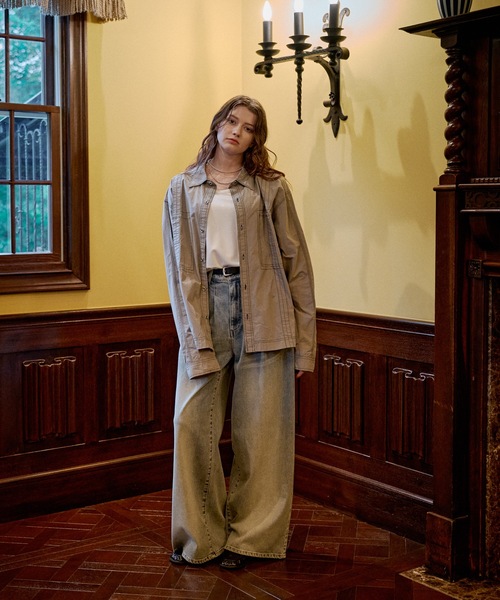 CASPER JOHN(キャスパージョン)の「Washer cotton stitch shirts/ワッシャーコットンステッチシャツ(シャツ/ブラウス・メンズ・ネイビー/グレー・X-SMALL/MEDIUM/SMALL/LARGE)」の6枚目の写真