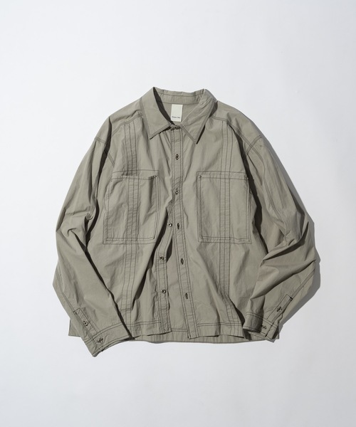 CASPER JOHN(キャスパージョン)の「Washer cotton stitch shirts/ワッシャーコットンステッチシャツ(シャツ/ブラウス・メンズ・ネイビー/グレー・X-SMALL/MEDIUM/SMALL/LARGE)」の7枚目の写真