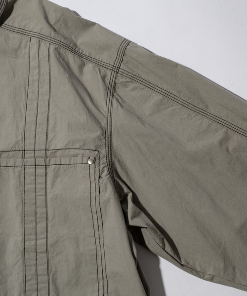 CASPER JOHN(キャスパージョン)の「Washer cotton stitch shirts/ワッシャーコットンステッチシャツ(シャツ/ブラウス・メンズ・ネイビー/グレー・X-SMALL/MEDIUM/SMALL/LARGE)」の10枚目の写真