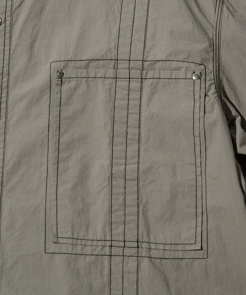 CASPER JOHN(キャスパージョン)の「Washer cotton stitch shirts/ワッシャーコットンステッチシャツ(シャツ/ブラウス・メンズ・ネイビー/グレー・X-SMALL/MEDIUM/SMALL/LARGE)」の11枚目の写真