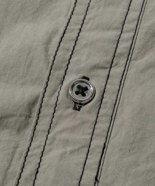 CASPER JOHN(キャスパージョン)の「Washer cotton stitch shirts/ワッシャーコットンステッチシャツ(シャツ/ブラウス・メンズ・ネイビー/グレー・X-SMALL/MEDIUM/SMALL/LARGE)」の14枚目の写真