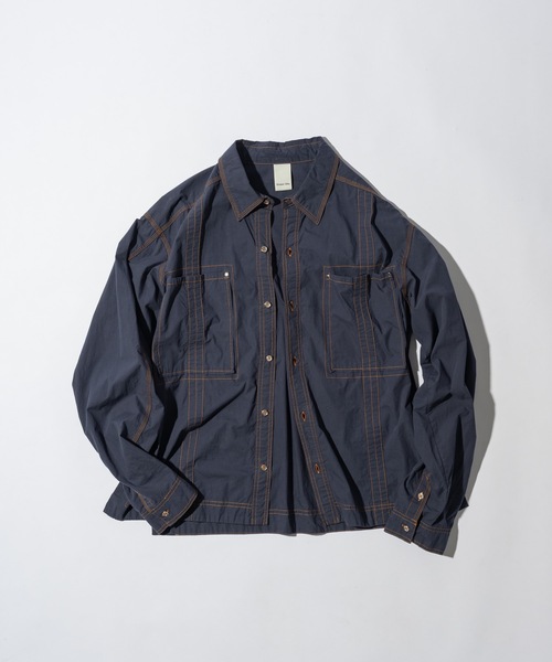 CASPER JOHN(キャスパージョン)の「Washer cotton stitch shirts/ワッシャーコットンステッチシャツ(シャツ/ブラウス・メンズ・ネイビー/グレー・X-SMALL/MEDIUM/SMALL/LARGE)」の17枚目の写真