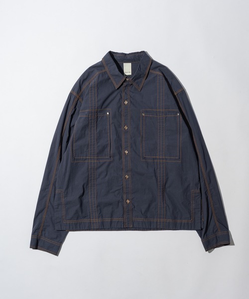 CASPER JOHN(キャスパージョン)の「Washer cotton stitch shirts/ワッシャーコットンステッチシャツ(シャツ/ブラウス・メンズ・ネイビー/グレー・X-SMALL/MEDIUM/SMALL/LARGE)」の18枚目の写真