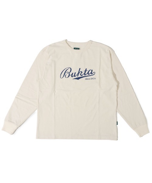 Bukta(バクタ)の「ヘビーウェイト BUKTA ロゴプリント 長袖Tシャツ(Tシャツ/カットソー・メンズ・チャコール/グリーン/オフホワイト/グレー・MEDIUM/LARGE/X-LARGE)」の1枚目の写真