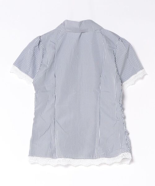 AsheKsha(アシクシャ)の「チェックレースウエスト絞り半袖シャツ(シャツ/ブラウス・レディース・ブルー・M)」の17枚目の写真