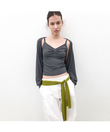 BOUCLE SHIRRING BOLERO TOP SET (CD-2265)