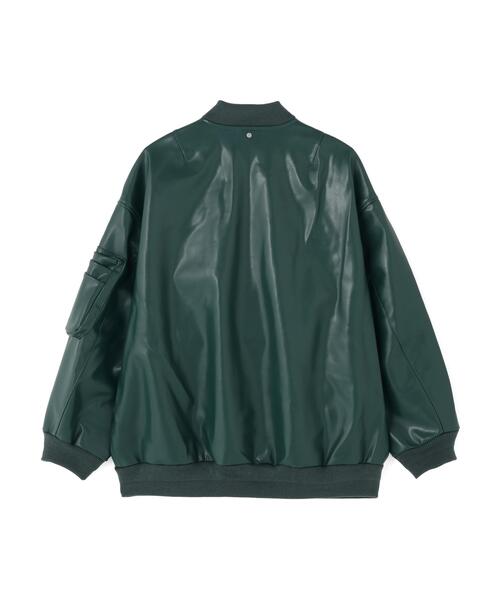 DANKE SCHON（ダンケシェーン）の「DankeSchon/ダンケシェーン/FAUXLEATHER OVERSIZED MA-1（MA-1・レディース・モスグリーン/ブラック・M/L）」の7枚目の写真