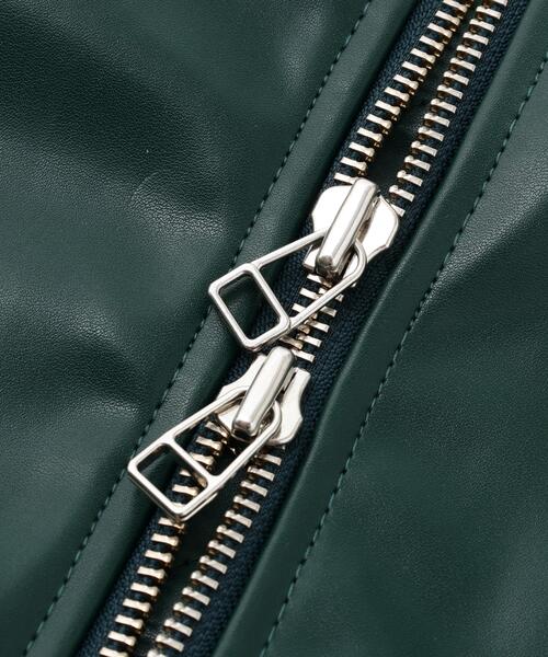 DANKE SCHON（ダンケシェーン）の「DankeSchon/ダンケシェーン/FAUXLEATHER OVERSIZED MA-1（MA-1・レディース・モスグリーン/ブラック・M/L）」の14枚目の写真