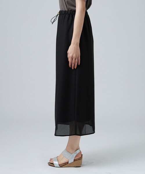 SHOO・LA・RUE(シューラルー)の「【セットアップ可/洗濯機可】メッシュ素材が軽やかで涼しく。イージーナロースカート(スカート・レディース・ブラック/ブラウン系・01/02/03/04)」の18枚目の写真