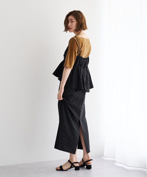 YECCA VECCA(イェッカヴェッカ)の「ペプラムキャミワンピース(ワンピース・レディース・チェック/ブラック系その他5/ブラウン系その他6・FREE)」の9枚目の写真