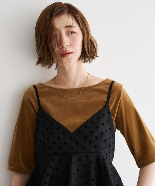 YECCA VECCA(イェッカヴェッカ)の「ペプラムキャミワンピース(ワンピース・レディース・チェック/ブラック系その他5/ブラウン系その他6・FREE)」の10枚目の写真