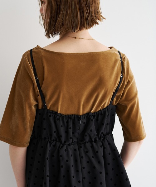 YECCA VECCA(イェッカヴェッカ)の「ペプラムキャミワンピース(ワンピース・レディース・チェック/ブラック系その他5/ブラウン系その他6・FREE)」の12枚目の写真