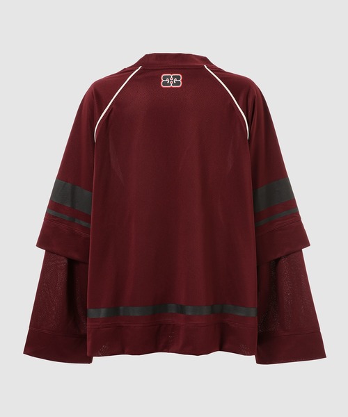 GANNI(ガニー)の「Cycora Double Layered Longsleeve(Tシャツ/カットソー・レディース・ワインレッド・M/L)」の2枚目の写真