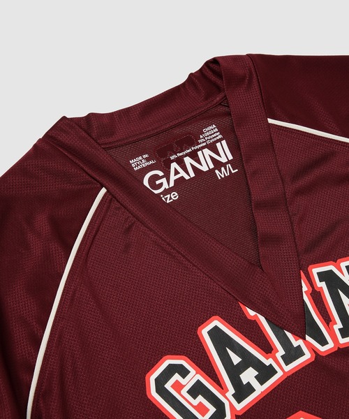 GANNI(ガニー)の「Cycora Double Layered Longsleeve(Tシャツ/カットソー・レディース・ワインレッド・M/L)」の3枚目の写真