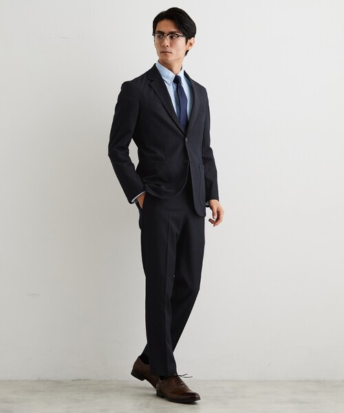 THE SHOP TK （ザ ショップ ティーケー ）の「【ストレッチ／洗濯機OK／セットアップ可】デニムライク スラックス（スーツパンツ・メンズ・ネイビー/ブラック・04/03/02/01）」の9枚目の写真