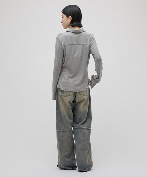 Lui's(ルイス)の「プレーティングシャツデザインニットカーディガン(カーディガン/ボレロ・レディース・チャコールグレー/グレー/ボルドー・FREE)」の22枚目の写真