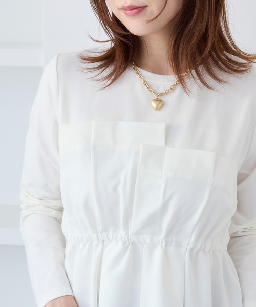 VIS(ビス)の「【WEB限定】ビスチェドッキングペプラムロングスリーブTシャツ(Tシャツ/カットソー・レディース・ブラック/オフホワイト/チャコールグレー・FREE)」の4枚目の写真
