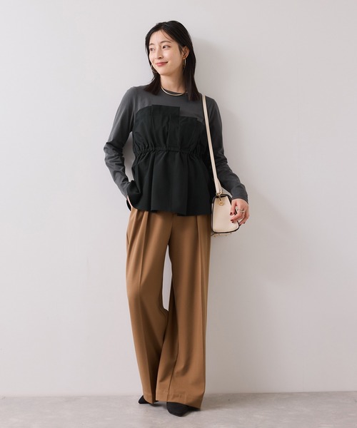 VIS(ビス)の「【WEB限定】ビスチェドッキングペプラムロングスリーブTシャツ(Tシャツ/カットソー・レディース・ブラック/オフホワイト/チャコールグレー・FREE)」の16枚目の写真