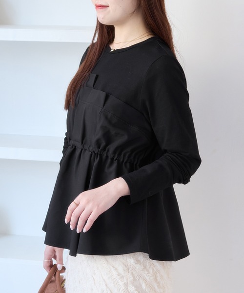 VIS(ビス)の「【WEB限定】ビスチェドッキングペプラムロングスリーブTシャツ(Tシャツ/カットソー・レディース・ブラック/オフホワイト/チャコールグレー・FREE)」の22枚目の写真