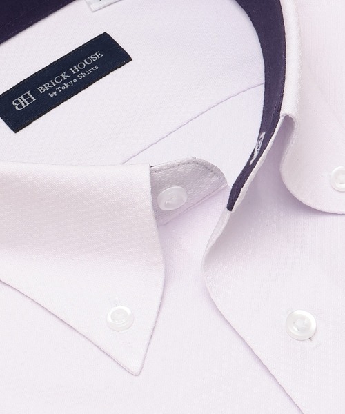 TOKYO SHIRTS(トウキョウシャツ)の「【吸水速乾】【COFREX】 形態安定ノンアイロン ボタンダウン 長袖ビジネスワイシャツ(ビジネスシャツ・メンズ・パープル・首回り37cm-裄丈80cm/首回り37cm-裄丈84cm/首回り39cm-裄丈80cm/首回り39cm-裄丈84cm/首回り41cm-裄丈82cm/首回り41cm-裄丈86cm/首回り42cm-裄丈82cm/首回り42cm-裄丈86cm/首回り43cm-裄丈82cm/首回り43cm-裄丈86cm)」の2枚目の写真