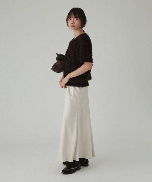 TEAK(ティーク)の「【TEAK】ブークレニットプルオーバー(ニット/セーター・レディース・ダークブラウン/アイボリー・フリー)」の19枚目の写真