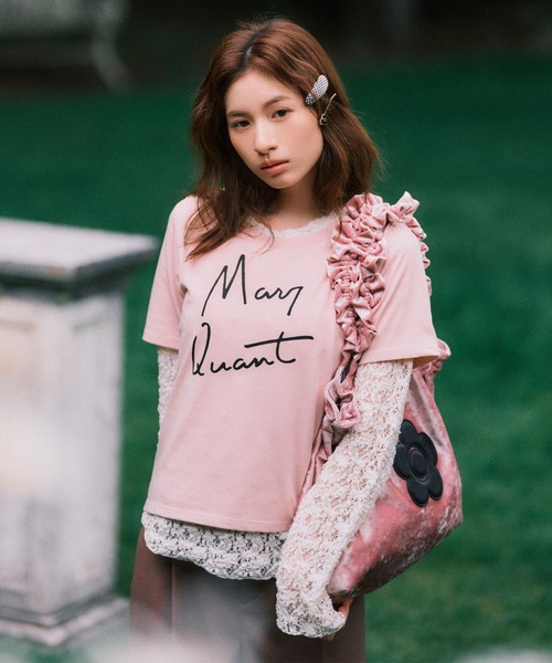 MARY QUANT（マリークワント）の「【MARY QUANT×VIS】コンパクトTシャツ（Tシャツ/カットソー・レディース・ブラック/オフホワイト/ワイン/ピンク・FREE）」の4枚目の写真