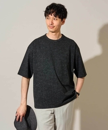 【接触冷感/イージーケア/洗濯機で洗える/毛玉になりにくい】ワンサイズムラゾメフウプリントカットソー