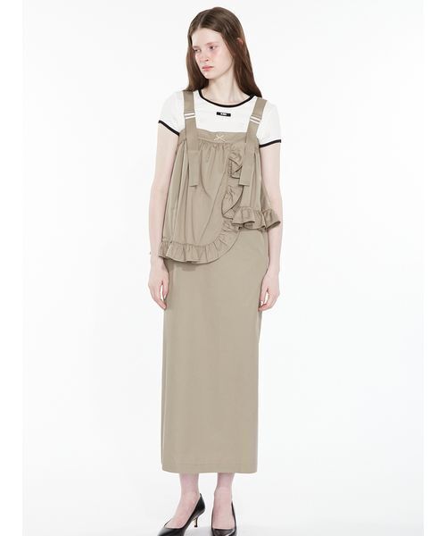 SORIN(ソリン )の「Apron Like Dress / エプロンライクドレス(ワンピース・レディース・カーキ/ブラック/ダークブラウン・36/38)」の3枚目の写真