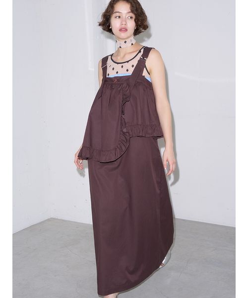 SORIN(ソリン )の「Apron Like Dress / エプロンライクドレス(ワンピース・レディース・カーキ/ブラック/ダークブラウン・36/38)」の4枚目の写真
