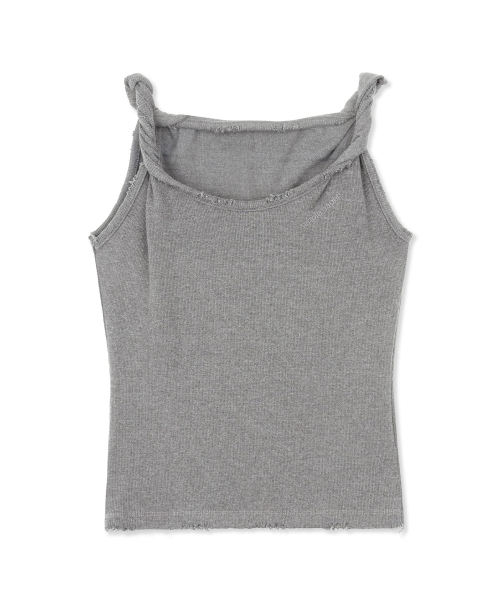 WHOLE PAPER(ホールペーパー)の「デミジツイストタンクトップ (グレー)(Tシャツ/カットソー・レディース・グレー・FREE)」の3枚目の写真