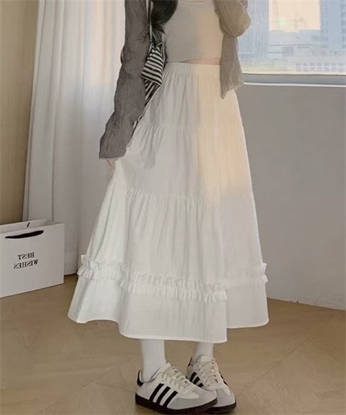 Dream garden(ドリームガーデン)の「フリルティアードスカート(スカート・レディース・ホワイト・L/M)」の11枚目の写真