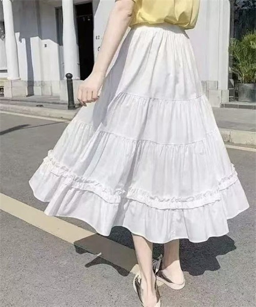 Dream garden(ドリームガーデン)の「フリルティアードスカート(スカート・レディース・ホワイト・L/M)」の17枚目の写真