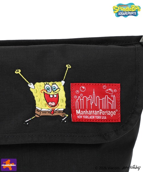 Manhattan Portage(マンハッタンポーテージ)の「NYLON MESSENGER BAG (XXS) BP W/DIV MGNT 500D CORDURA / SPONGE BOB(メッセンジャーバッグ・メンズ・ブラック・X-SMALL)」の6枚目の写真