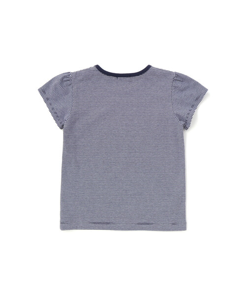 BeBe(ベベ)の「長袖リブカーディガン+天竺ボーダーロゴ半袖Tシャツ セット(90~150cm)(カーディガン/ボレロ・キッズ・ピンク/ブルー・120cm/90cm/110cm/150cm/100cm/140cm)」の9枚目の写真