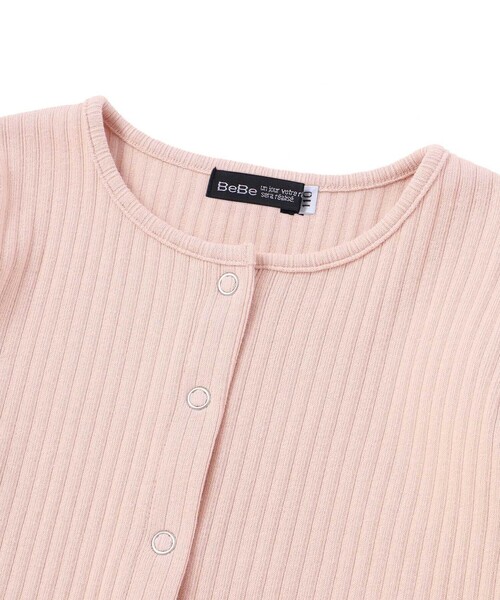 BeBe(ベベ)の「長袖リブカーディガン+天竺ボーダーロゴ半袖Tシャツ セット(90~150cm)(カーディガン/ボレロ・キッズ・ピンク/ブルー・120cm/90cm/110cm/150cm/100cm/140cm)」の18枚目の写真