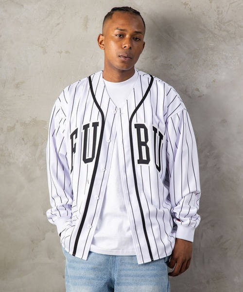 FUBU( フブ)の「FUBU フブ M’S BASEBALL SHIRTS/ベースボールシャツ(シャツ/ブラウス・メンズ・ブラック/ホワイト・XL/XXL/M/L)」の1枚目の写真